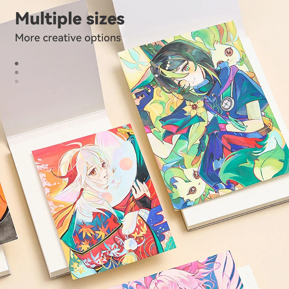 40 Sheets Portable Drawing Sketchbook Thick White Cardboard Mini Graphite Art Book for Watercolor Painting