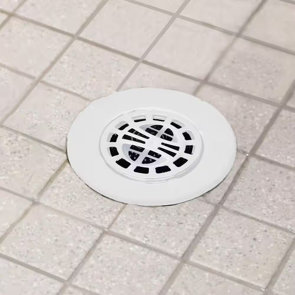 Hair Catcher for Shower Drain in White