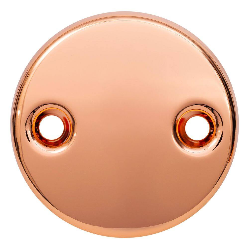 Circular 2.8125 In. H X 2.5 In. D Polished Copper in Brass, Decorative Drain Cover Easy Touch Tub and Shower Trim