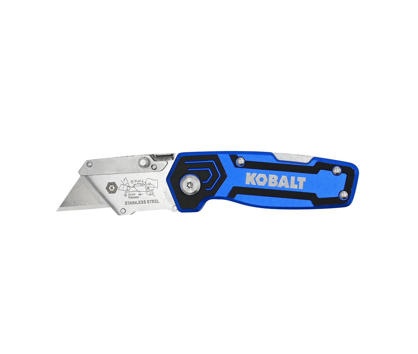 Blue Compact Lockback 3/4-In 1 -Blade Folding Utility Knife