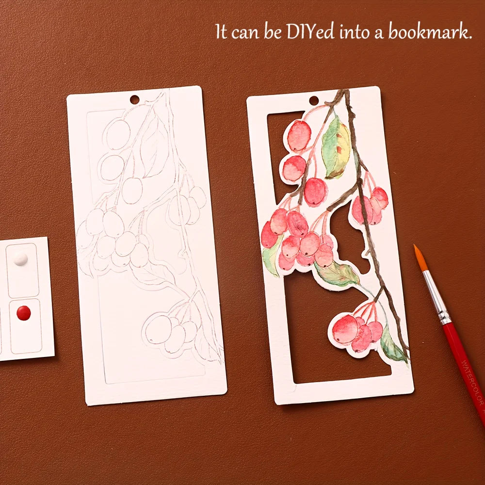 10 Sheets/Set Watercolor Bookmark Painting Set DIY Watercolor Paper Handmade Portable Coloring Bookmark, Holiday Party Gift