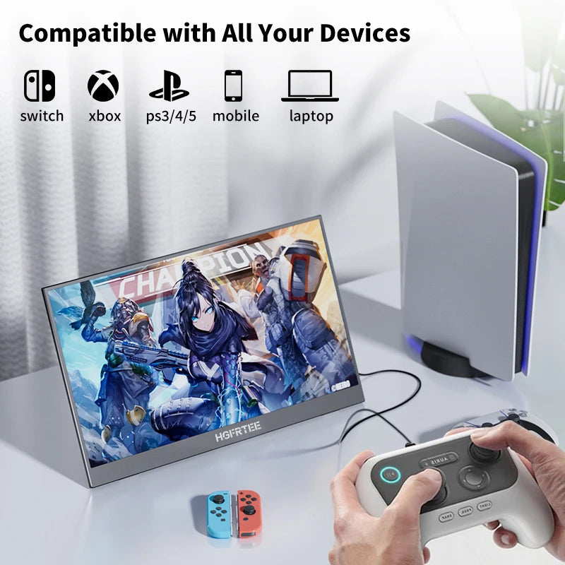 15.6 Inch Portable Monitor, FHD-IPS Laptop External Second Screen, Gaming Extended Display with Type-C HDMI
