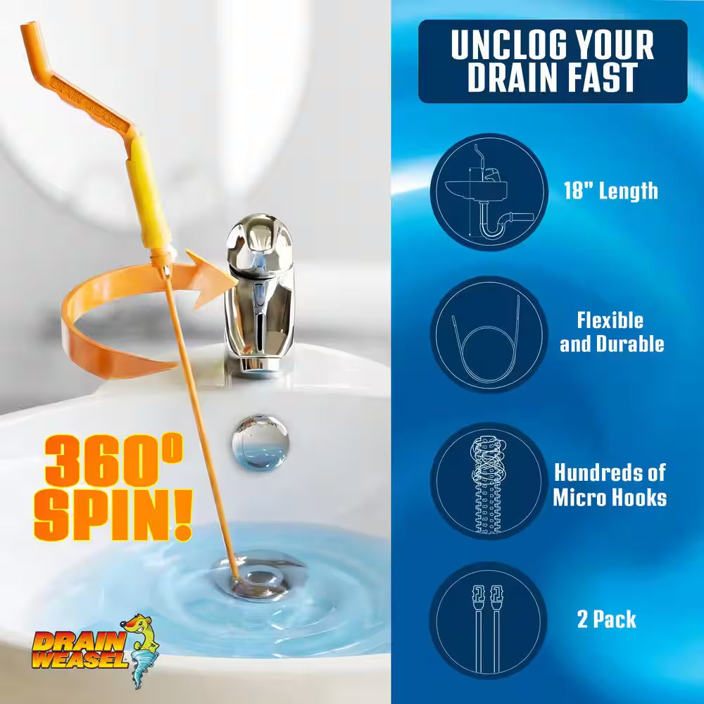 Hair Clog Tool Starter Kit for Drain Cleaning (3-Piece)