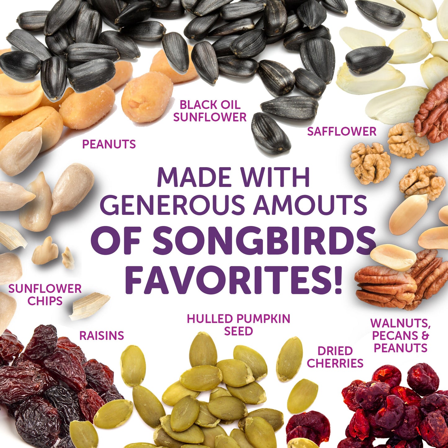 Double Nut Wild Bird Seed Mix with Sunflower Seeds 2.5-Lb