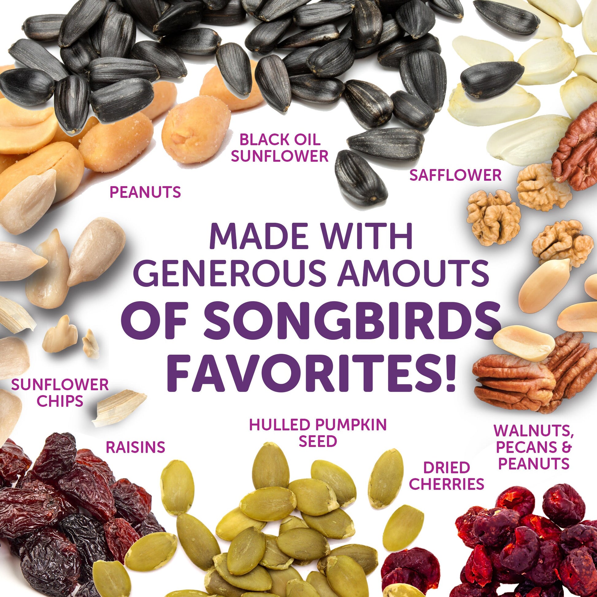 Double Nut Wild Bird Seed Mix with Sunflower Seeds 2.5-Lb