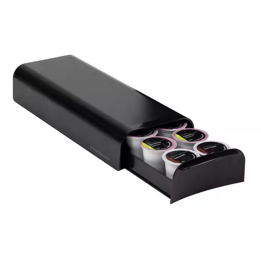 Single Serve Coffee Pod Organizer, 12-14 Coffee Pod Capacity, In. L X 12.75 In. W X 2.25 In. H, Black