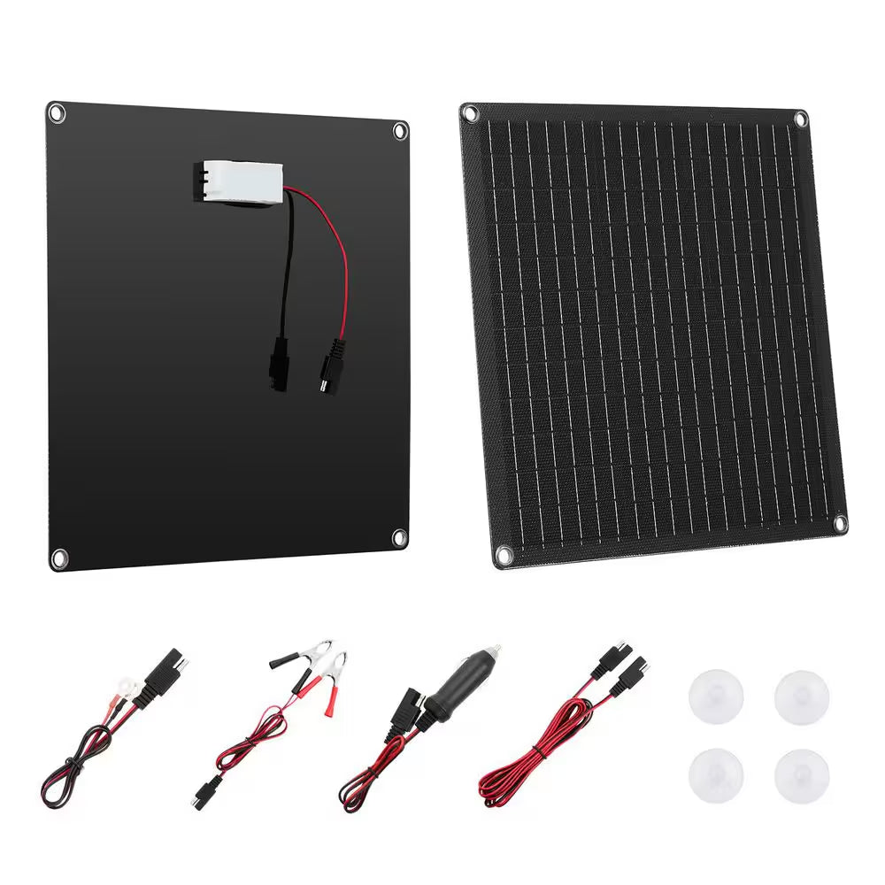 20-Watt 12V Solar Panel Battery Charger, Solar Battery Trickle Charger Maintainer with Built-In Smart Controller