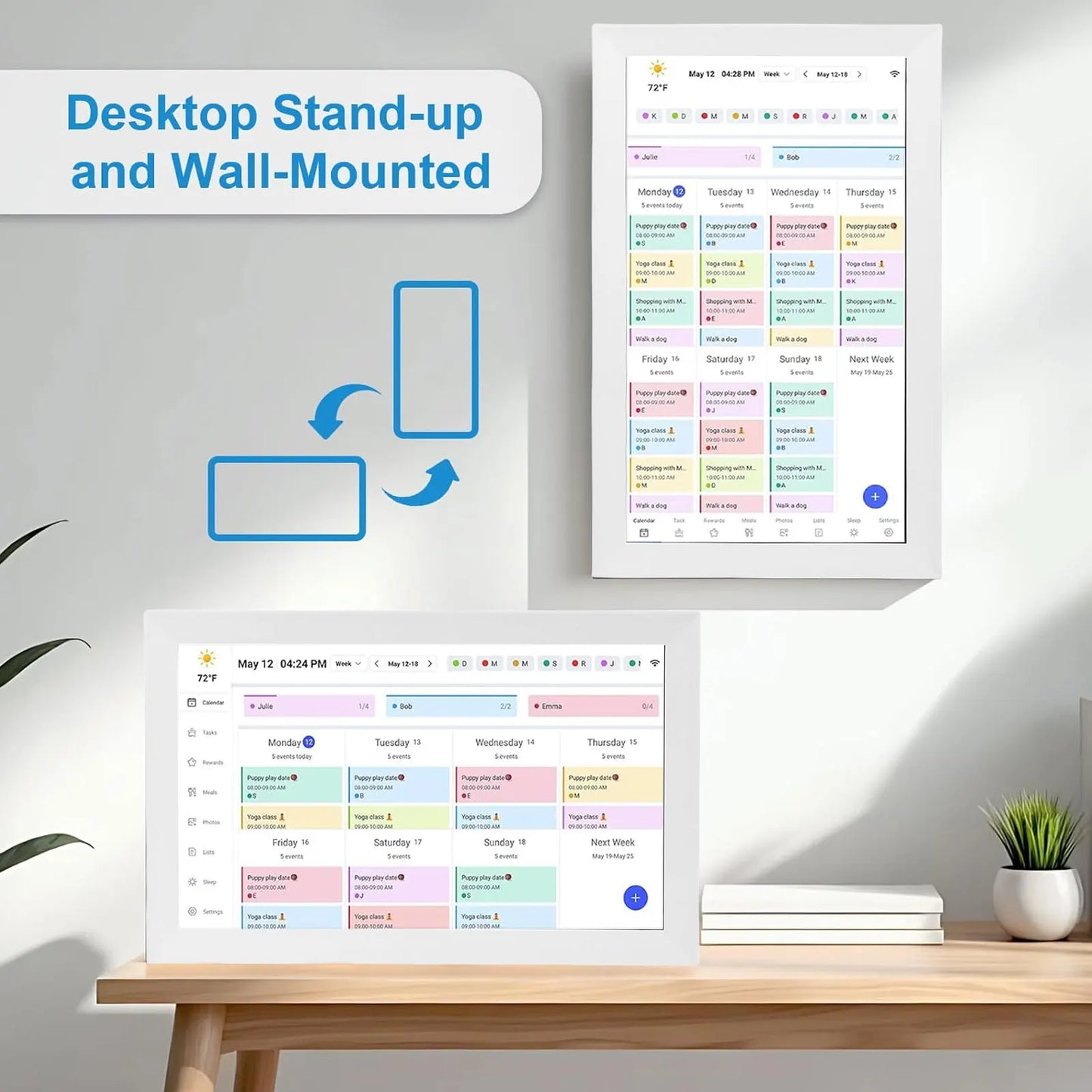Wifi Smart Digital Calendar 15.6 Inch 1080P HD Touchscreen App Control Interactive Electronic Calendar DIY Planner Picture Frame