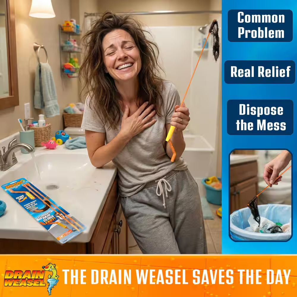 Hair Clog Tool Starter Kit for Drain Cleaning (3-Piece)