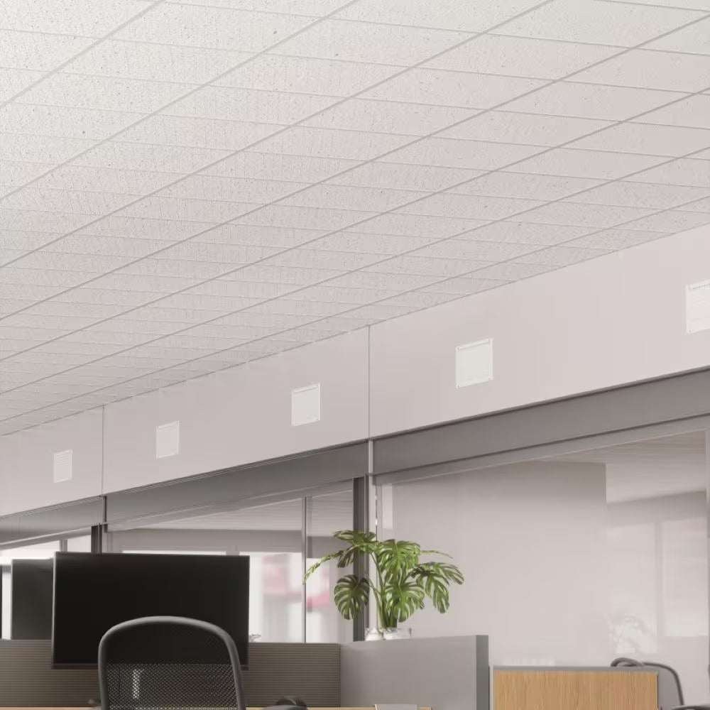 2 Ft. X 2 Ft. Radar Basic White Square Edge Lay-In Ceiling Tile, Case of 4 (16 Sq. Ft.)