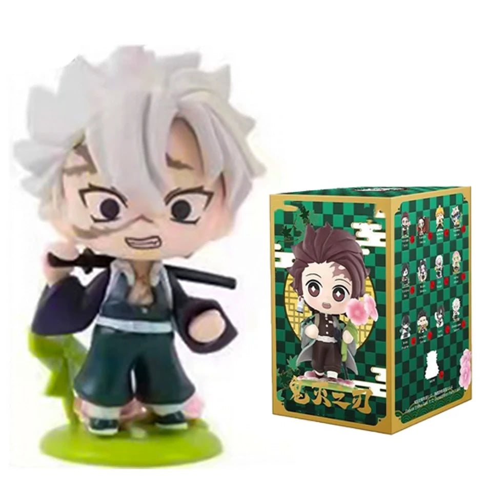 1-12Pcs Anime Demon Slayer Blind Box Tanjiro Kamado Nezuko Cartoon Figure PVC Model Ornament Child Christmas Halloween Gift