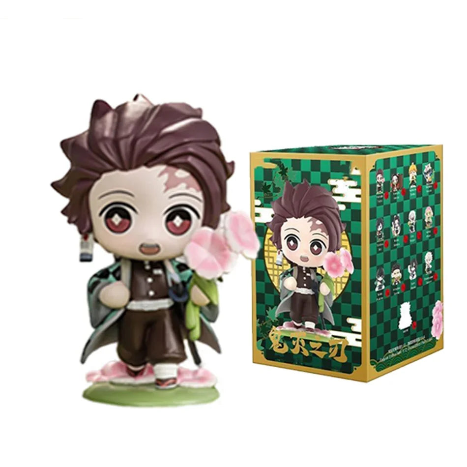 1-12Pcs Anime Demon Slayer Blind Box Tanjiro Kamado Nezuko Cartoon Figure PVC Model Ornament Child Christmas Halloween Gift