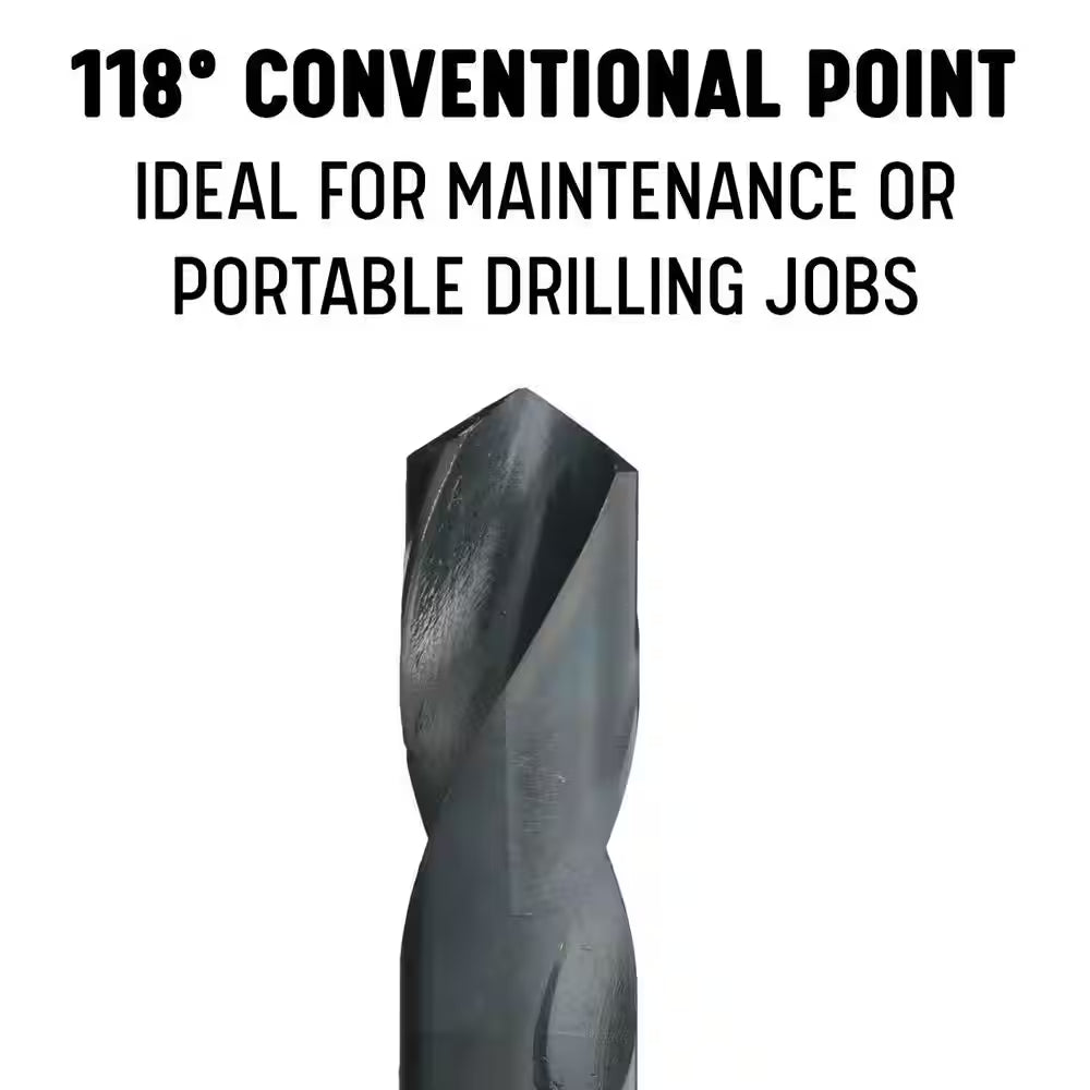 35/64 In. High Speed Steel Black Oxide Reduced Shank Drill Bit with 1/2 In. Shank