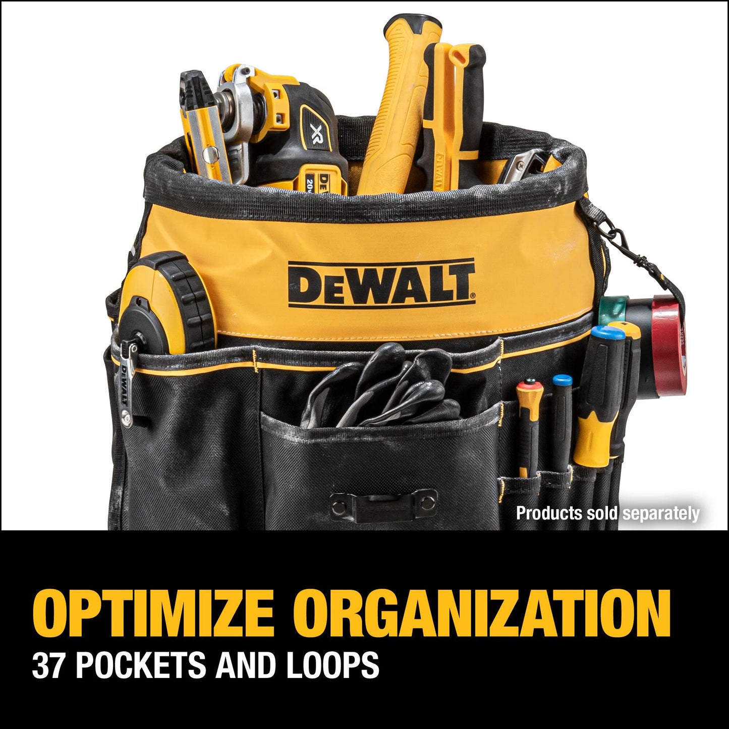 Black - Yellow Ballistic Nylon 2-In W X 19.625-In D X 19.75-In L 5-Gallon Bucket Organizer