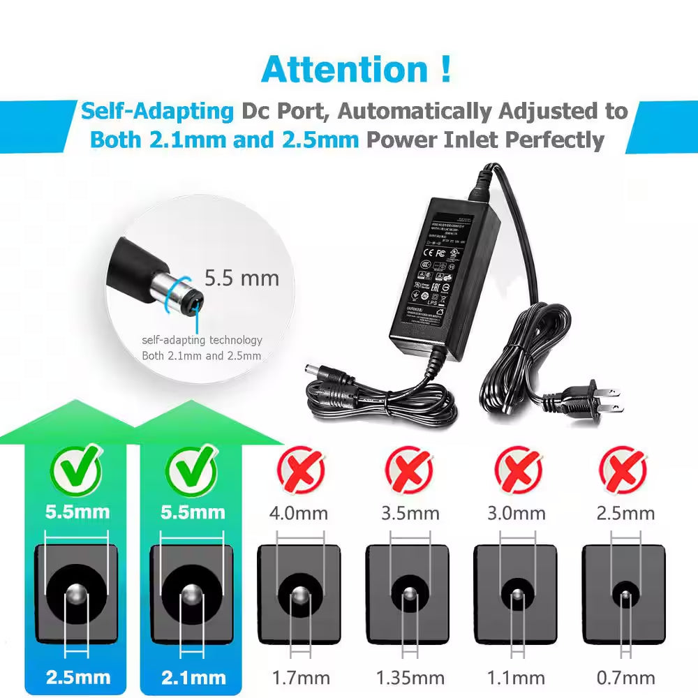 12V 5A 60W Power Supply AC DC Switching Adapter Wall Wart Converter Transformer 100-240V Input 12Vdc Output