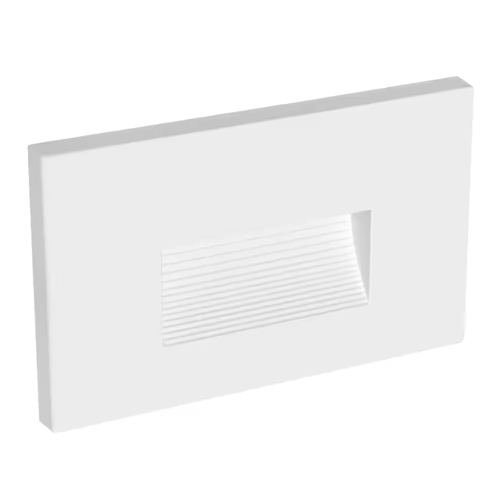 Horizontal Hardwired White Step Light, LED Stair Light, Indoor/Outdoor 3 CCT Color Selectable 3000K to 5000K (2-Pack)