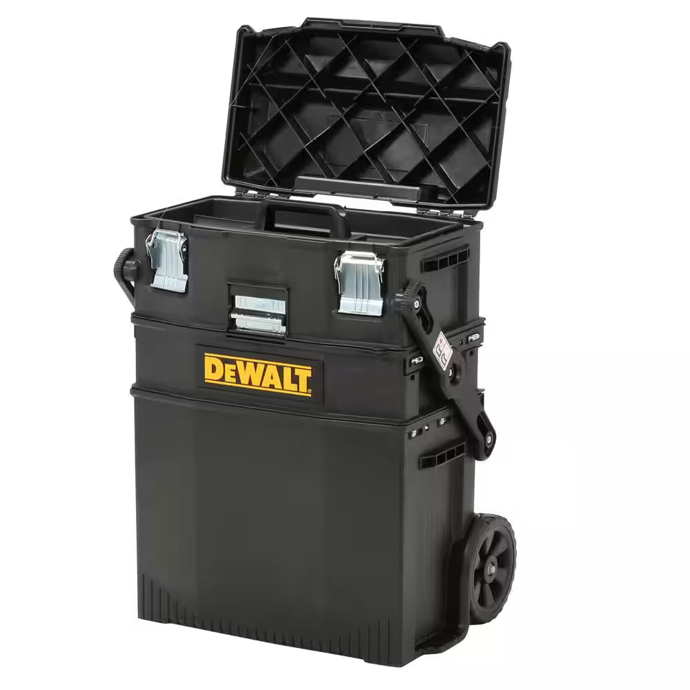 16 In. 4-In-1 Cantilever Tool Box Mobile Work Center with Removable Tray