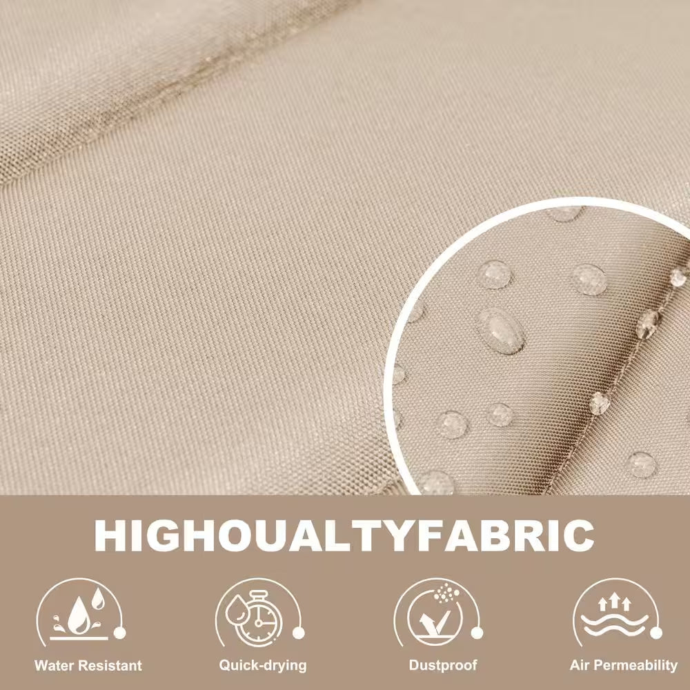 70.9 X 20.8 Inch 2 Pieces Beige Foldable Outdoor Chaise Lounge Cushion Fade Resistant Patio Cushion with Pillow and Ties