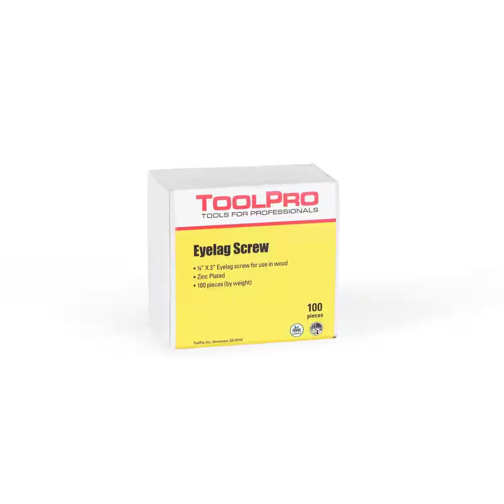 1/4 In. X 3 In. Eye Lag Screws (100-Pack)
