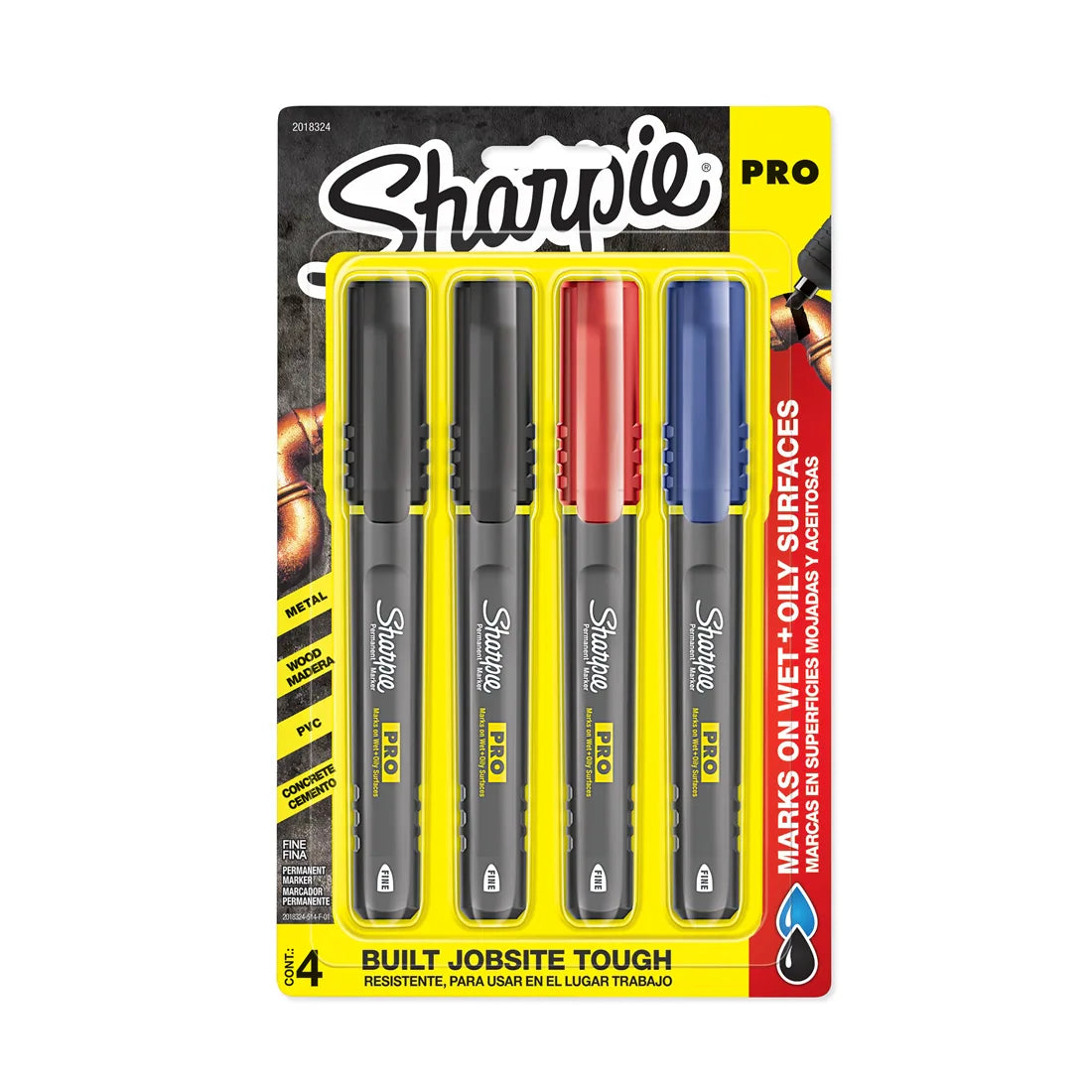 4 -Pack Fine Red, Black, and Blue Marker