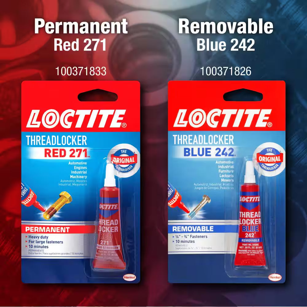 Threadlocker 271 Red Permanent Nut and Bolt Adhesive 0.20 Oz. (Each)