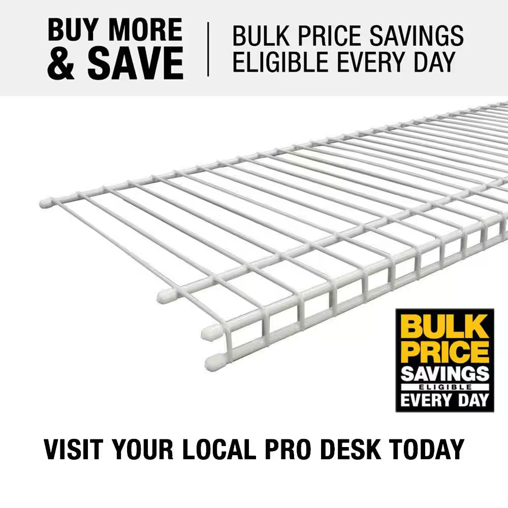 Superslide 72 In. L X 12 In. D White Wire Closet Shelf