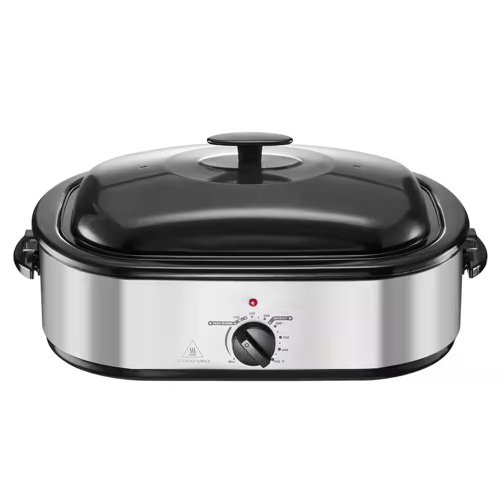Roaster Oven, 14QT Sliver Slow Cooker, 150-450℉ Adjustable Temperature Electric Roasting Pan
