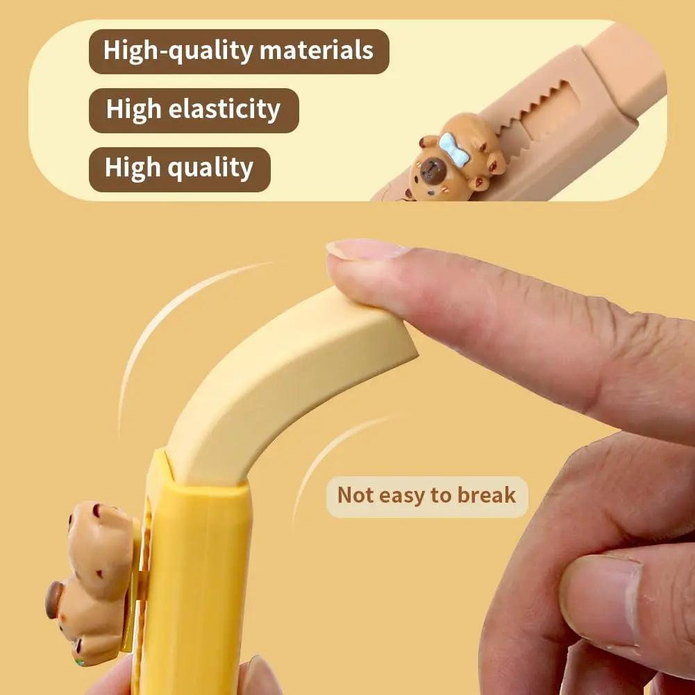 1/4Pcs Capybara Erasers Set Cartoon Design 4B Eraser Retractable for Drawing Exams Kids Students Back to School Stationery A3013