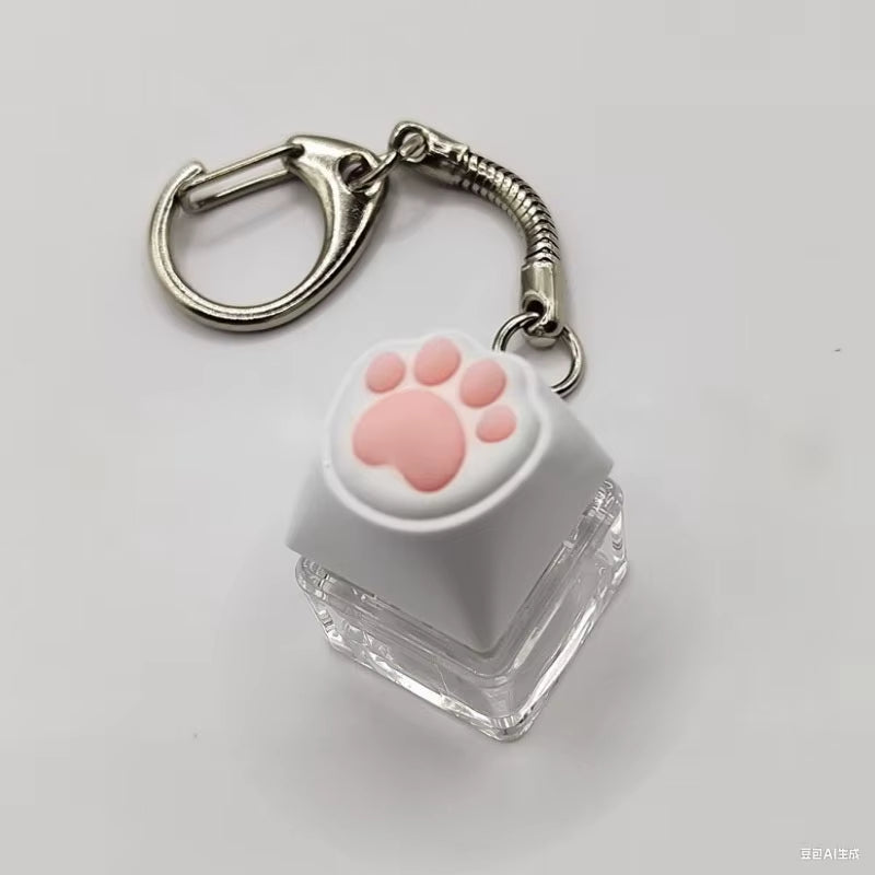 LED Keyboard Keychain Fidget Toys Crystal Clicker Sensory Toy for Stress Relief Keyboard Keychain Fidget Gadget for Adults Kids