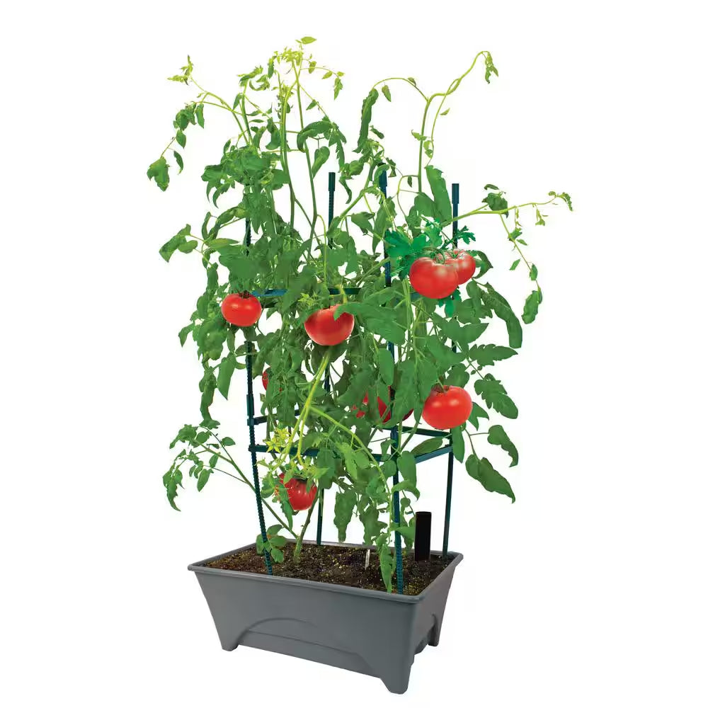 12 In. X 20 In. Slate Resin Indoor/Outdoor Start Pickin' Raised Bed Herb Grow Box, Self-Watering with Improved Aeration
