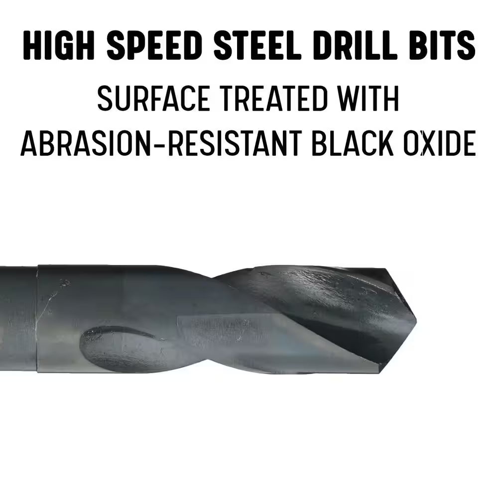 35/64 In. High Speed Steel Black Oxide Reduced Shank Drill Bit with 1/2 In. Shank