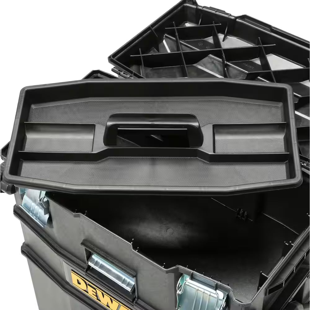 16 In. 4-In-1 Cantilever Tool Box Mobile Work Center with Removable Tray