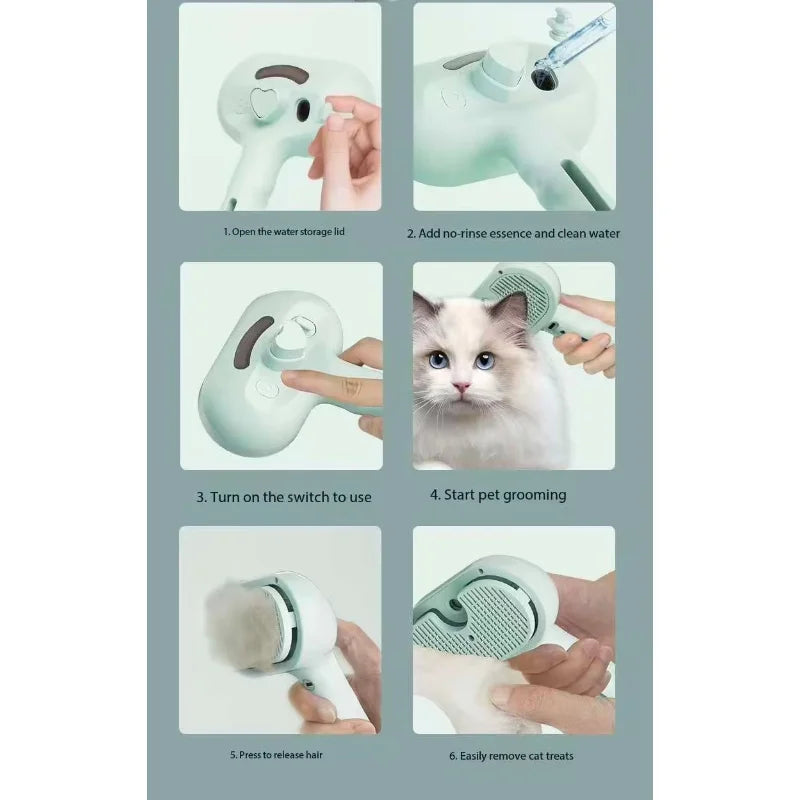 Pet Spray Comb Anti‑Floating Hair Brush, Dog Cat Grooming Needle Comb Massage Cleaning Hair Remover for Long & Short Hair Pets