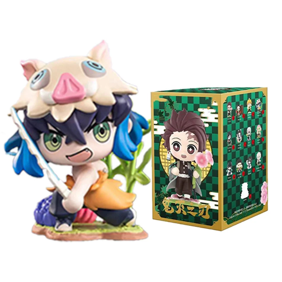 1-12Pcs Anime Demon Slayer Blind Box Tanjiro Kamado Nezuko Cartoon Figure PVC Model Ornament Child Christmas Halloween Gift