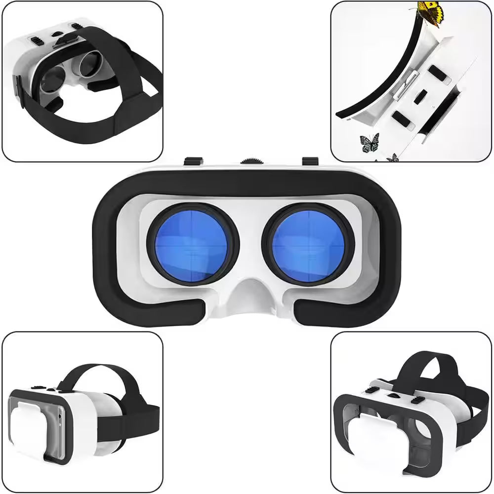 3D VR Glasses Virtual Reality Goggles for Iphone and Android Adjustable Headset with Controller for Movies TV and Games