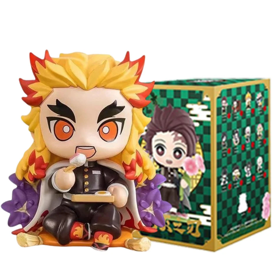 1-12Pcs Anime Demon Slayer Blind Box Tanjiro Kamado Nezuko Cartoon Figure PVC Model Ornament Child Christmas Halloween Gift