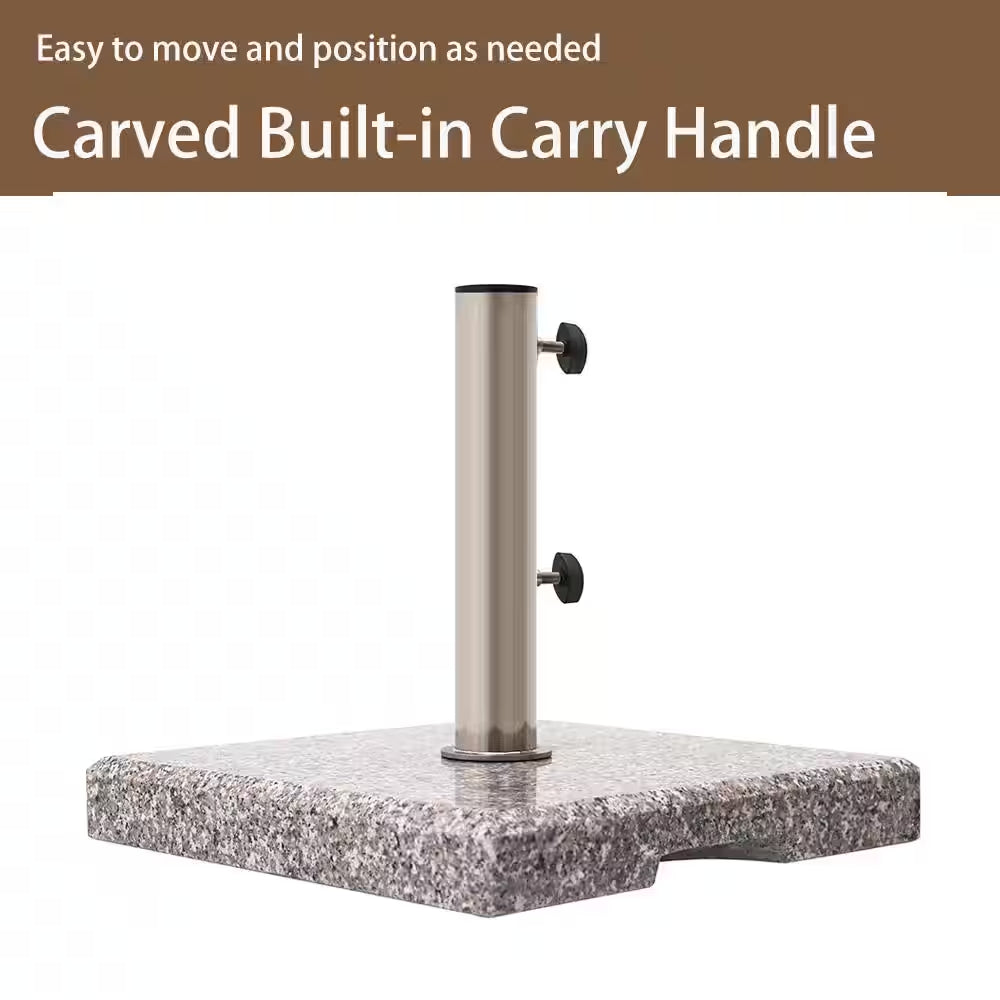 42 Lbs. Premium Heavy Duty Square Granite Patio Umbrella Base in Gray