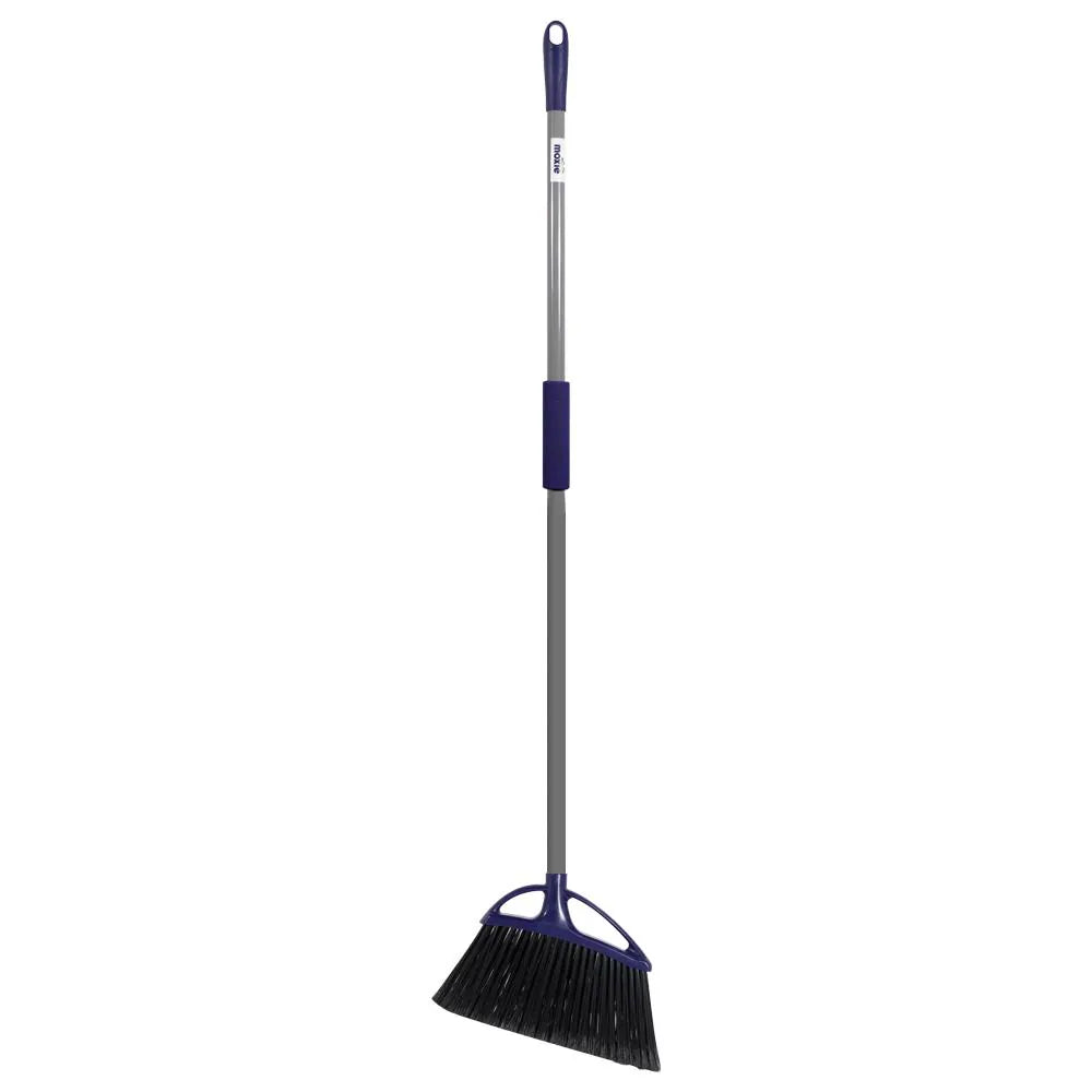 12-In Plastic Multi-Surface Angle with Dustpan Upright Broom