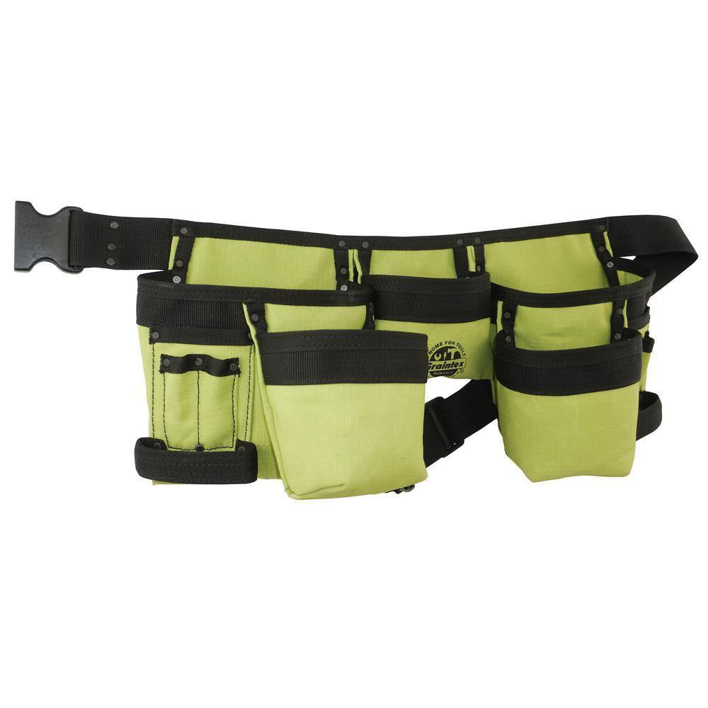 Lime Green Canvas 11-Pocket Finisher Tool Apron
