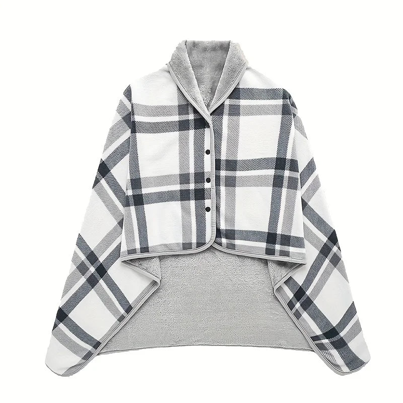 1Pc Wearable Blankets Shawl Blanket Flannel Lazy Casual Office Blanket