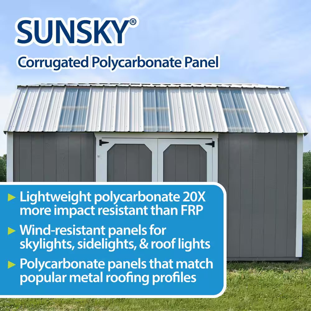 3.2 Ft. X 6 Ft. Corrugated Polycarbonate Roof Panel in Clear