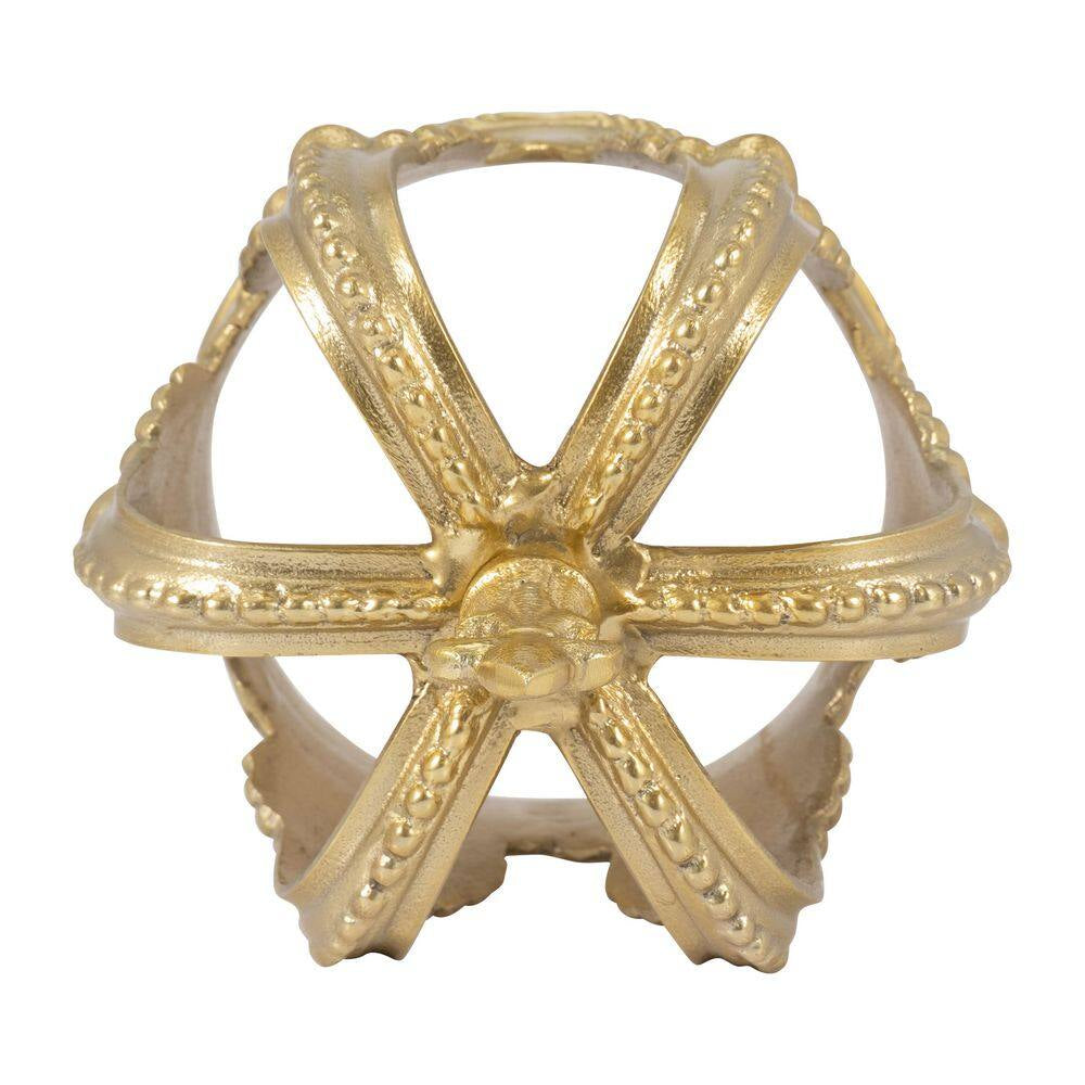 6.25 In. X 7 In. Gold Metal Decorative Embossed Crown Figurine