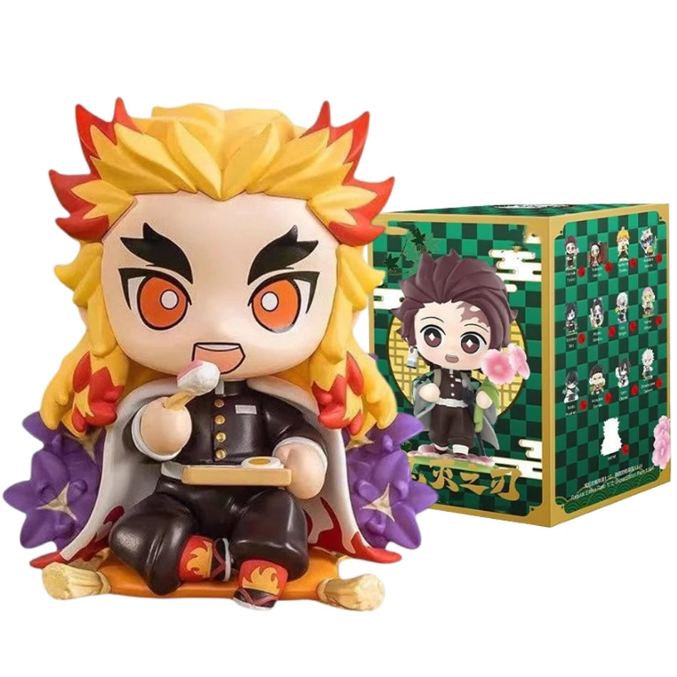 1-12Pcs Anime Demon Slayer Blind Box Tanjiro Kamado Nezuko Cartoon Figure PVC Model Ornament Child Christmas Halloween Gift