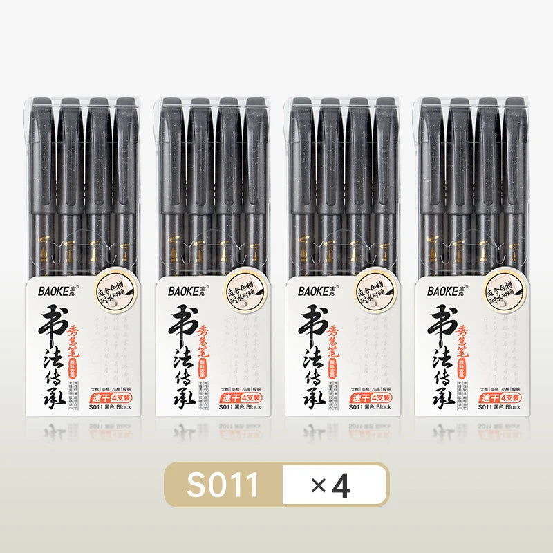 4-Size Calligraphy Pen Set for Writing, Drawing & Hand Lettering, Black Ink Brush Markers for Art, Calligraphy, Sketching