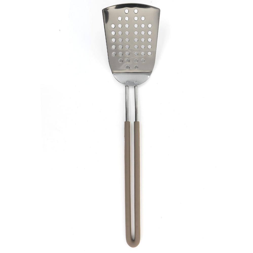 MARTHA STEWART Stainless Steel Slotted Spatula in Gray