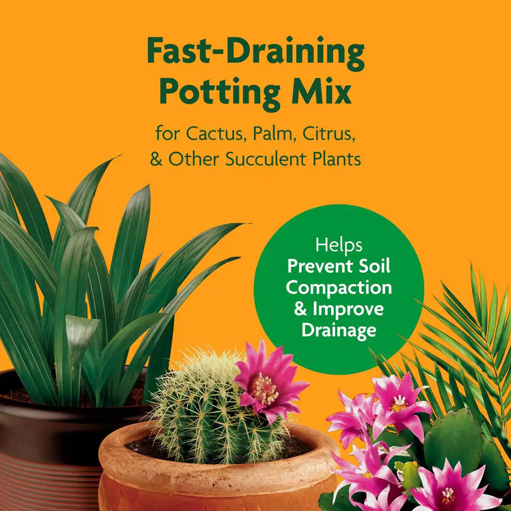Cactus, Palm and Citrus Potting Mix Soil 8 Qt. Great for Succulents, for Indoor or Outdoor Container Plants (2-Pack)