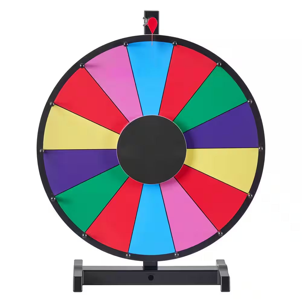 18 In. Spinning Prize Wheel, Heavy Duty Roulette Wheel with a Dry Erase and 2 Markers, Tabletop Spinner