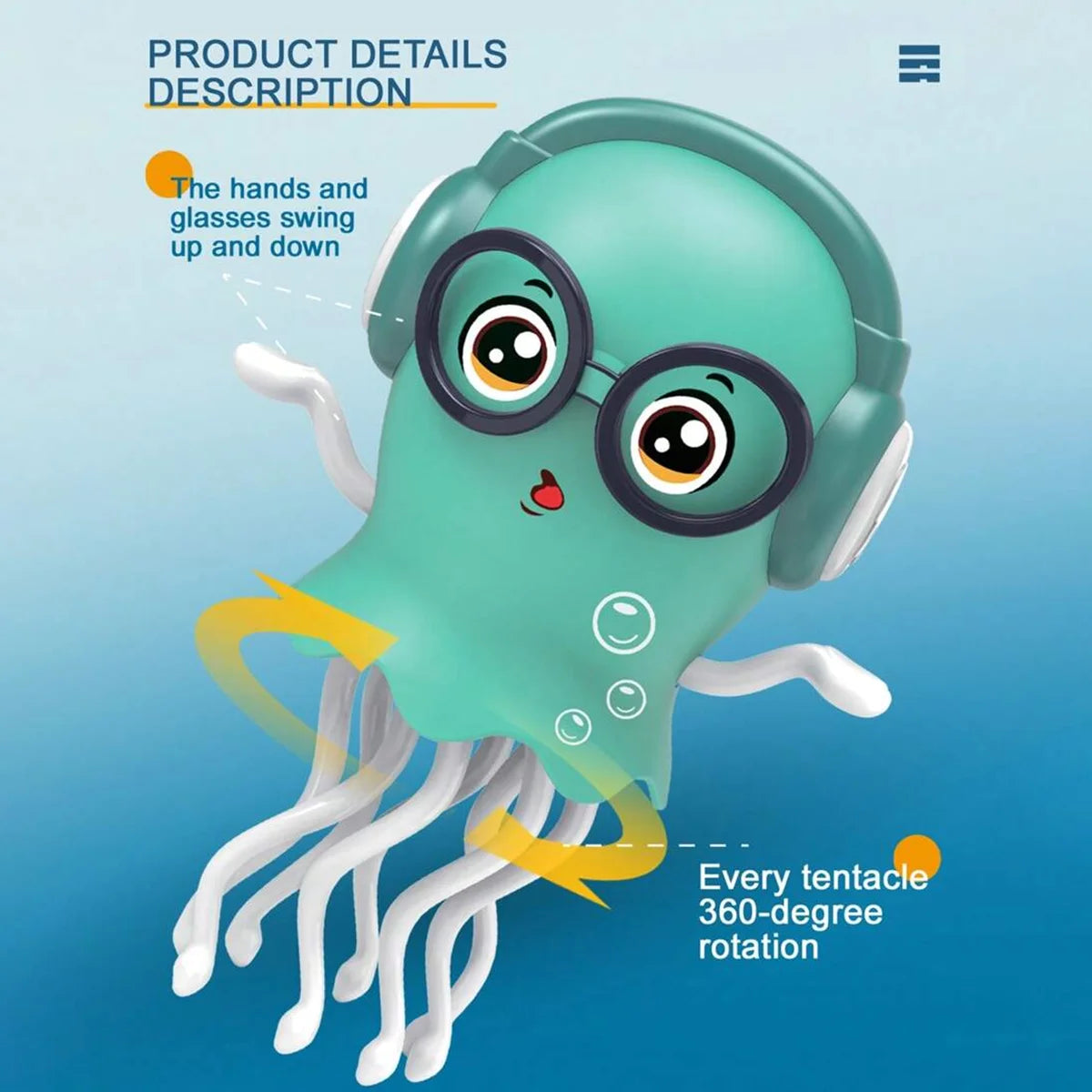 Auto-Sensing Avoiding Dancing Jellyfish Kid Electronic Pet Toys Cartoon LED Development Education Toddler Creative Birthday Gift
