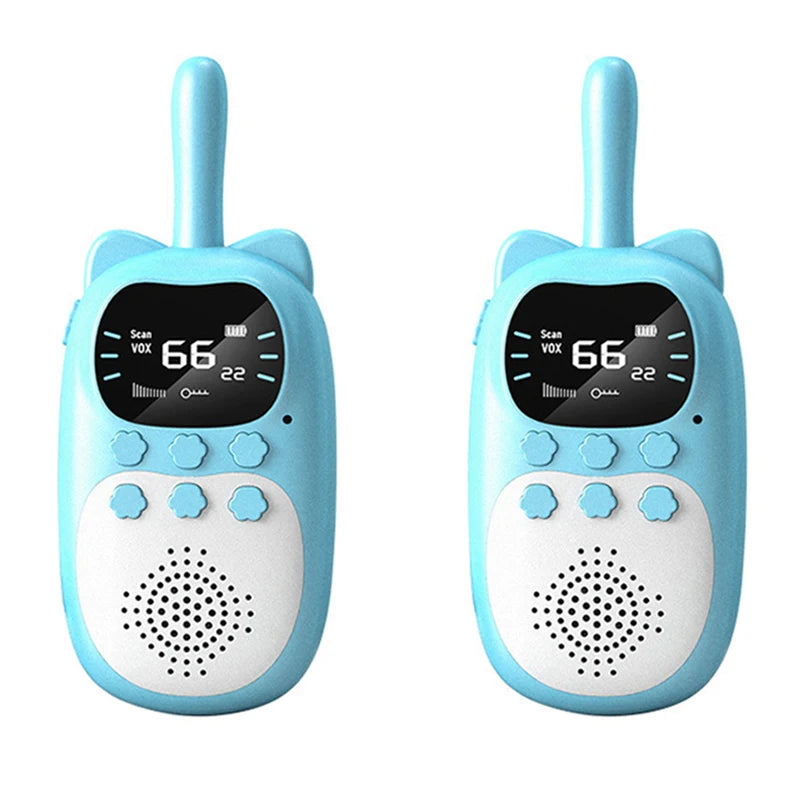 2Pcs Kids Walkie Talkie Rechargeable 1000Mah Handheld 0.5W 3Km Radio Transceiver Interphone for Children Toys Birthday Gifts