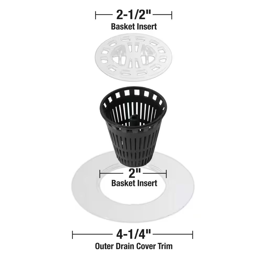 Hair Catcher for Shower Drain in White
